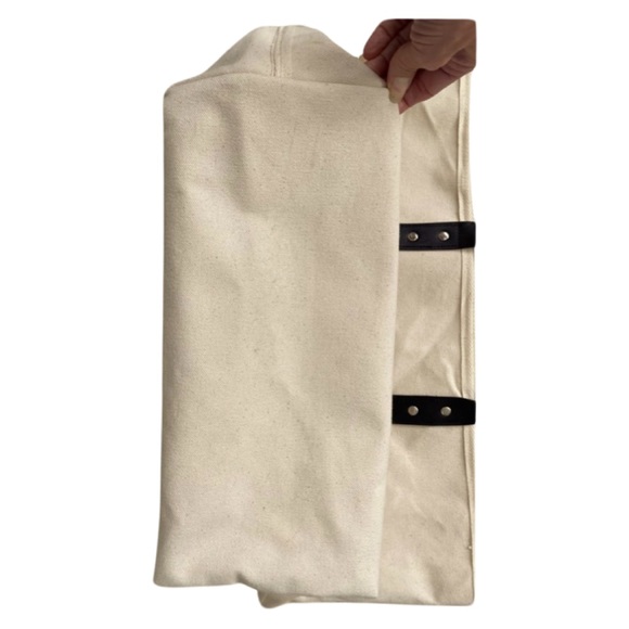 Canvas and leather tote bag picnic beach bag grocery bag - Picture 7 of 7